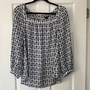 ANN TAYLOR Patterned Blouse, Size M